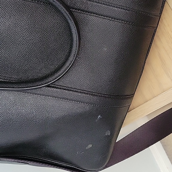 Coach Black Coated Leather Metropolitan Laptop Bag w Crossbody Strap - Picture 5 of 16